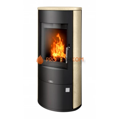 Печь-камин ABX Aspen 7 черная сталь мокка крем