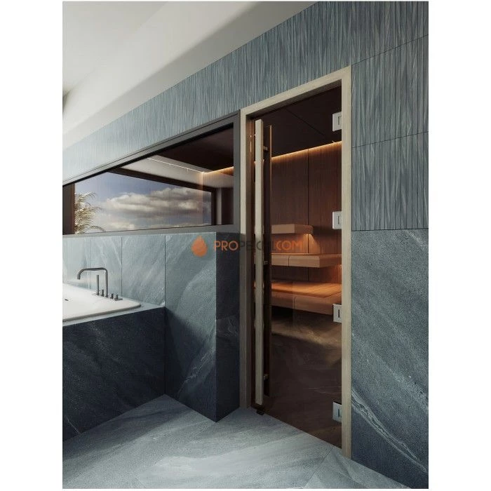 Дверь для бани DoorWood Престиж Маятниковая Легенда Бронза Матовая, 2000x800 мм