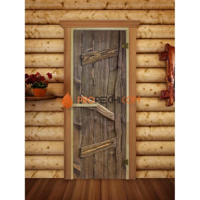 Дверь для бани DoorWood Русская Баня-04 с фотопечатью