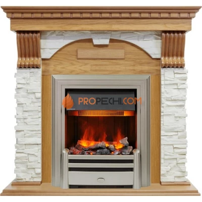Каминокомплект Dimplex Dublin - Дуб / Сланец белый с очагом Chesford