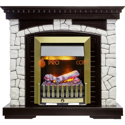 Каминокомплект Dimplex Glasgow - Венге / Белый с очагом Danville Antique Brass FB2