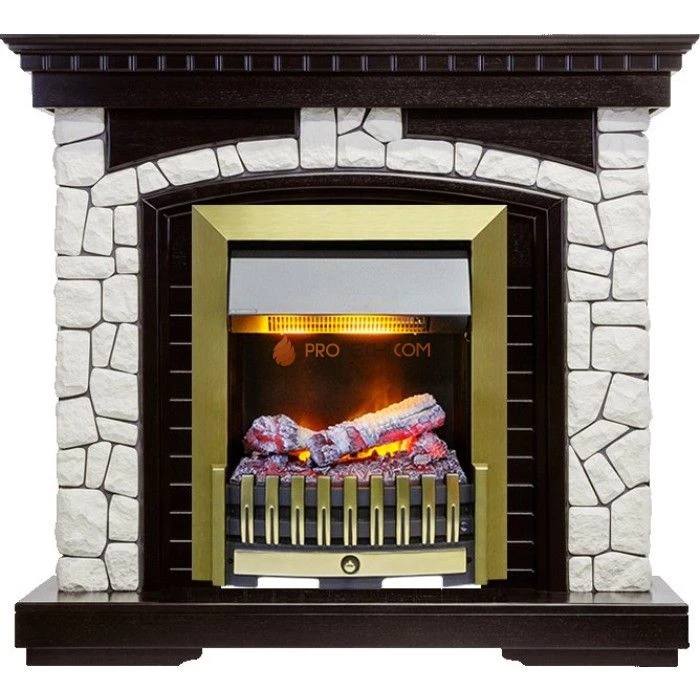 Каминокомплект Dimplex Glasgow - Венге / Белый с очагом Danville Antique Brass FB2