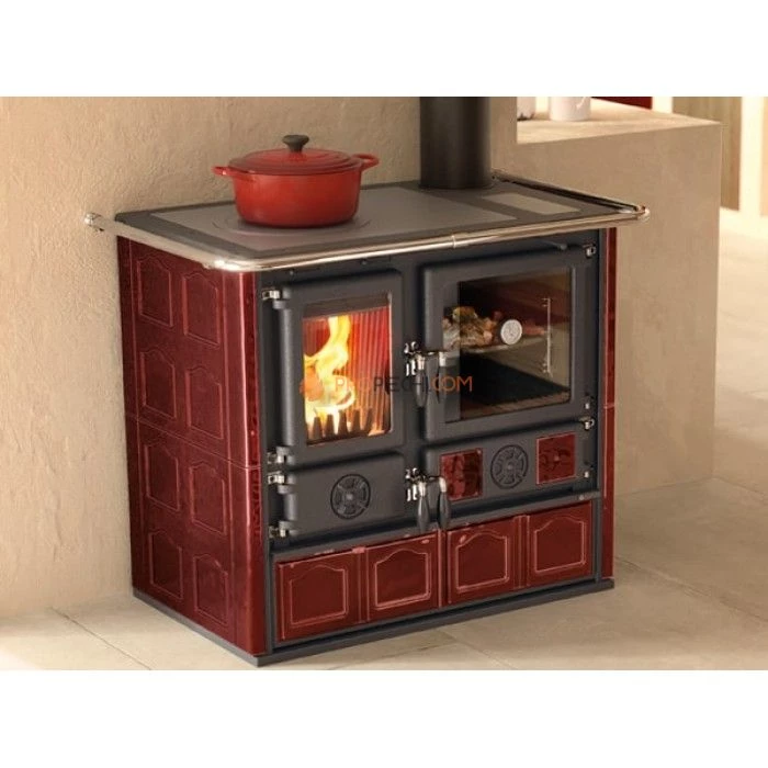 Печь-камин La Nordica Rosa 5.0 Maiolica Bordeaux