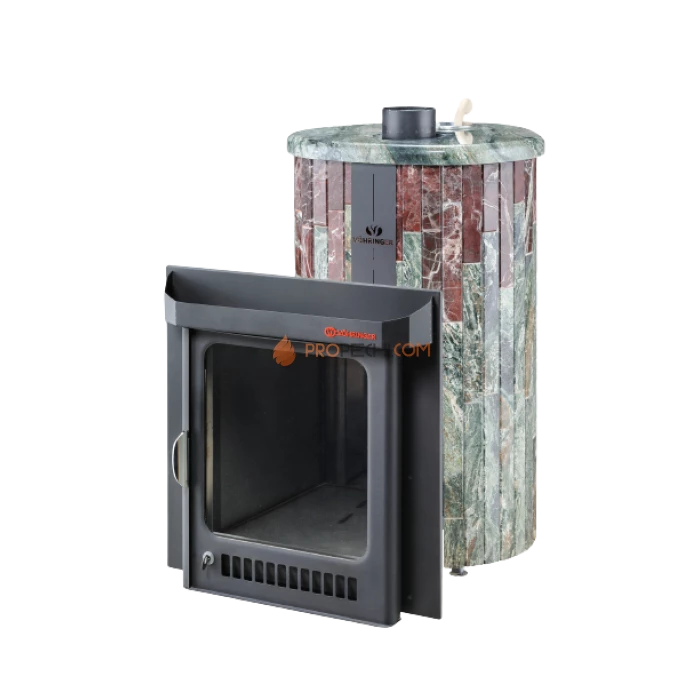 Дровяная печь для бани Ферингер Оптима До 28 м³ - Жадеит + Россо Леванте