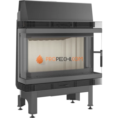 Каминная топка стальная Kratki Blanka 670/570/LP/BS (угловое стекло слева-справа) (12 кВт)