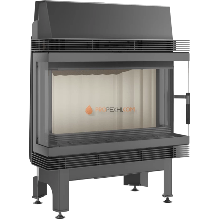 Каминная топка стальная Kratki Blanka 670/570/LP/BS (угловое стекло слева-справа) (12 кВт)