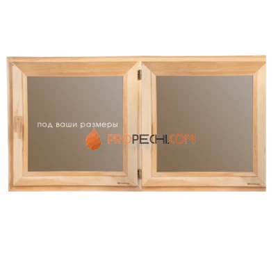 Окно Woodson спец. заказ, двойная форточка, размер более 60x60, ясень