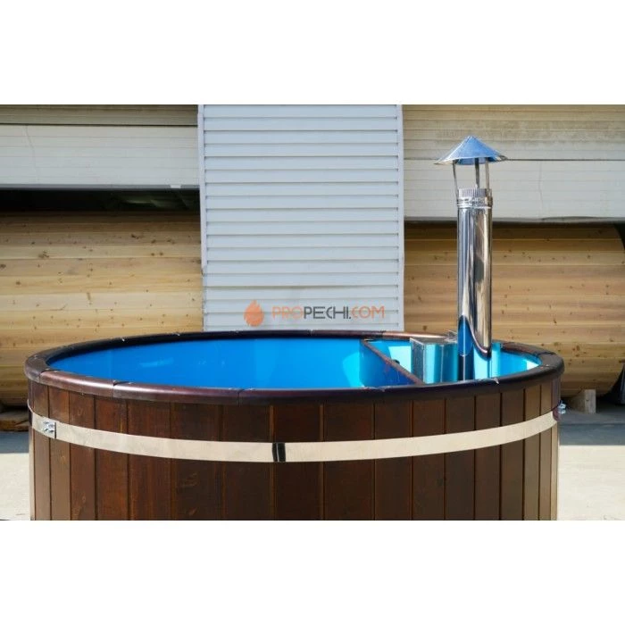 Фурако круглая НКЗ STANDARD из кедра, с пластиковой вставкой, диаметр 220 см, высота 120 см (внутренняя печь)