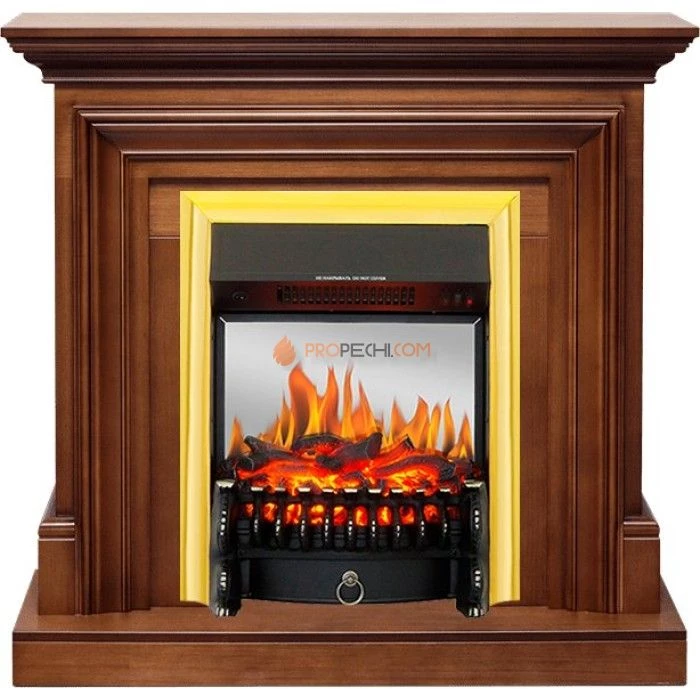 Каминокомплект Royal Flame Bradford - Орех с очагом Fobos FX M Brass