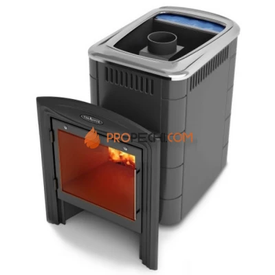 Дровяная печь для бани Термофор Компакт 2013 Inox Витра Б антрацит