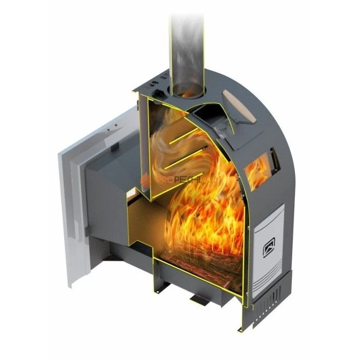 Дровяная печь для бани Теплодар Лагуна-12 ТК Панорама