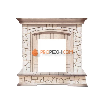 Портал Royal Flame Preston - Белый/Слоновая кость с патиной