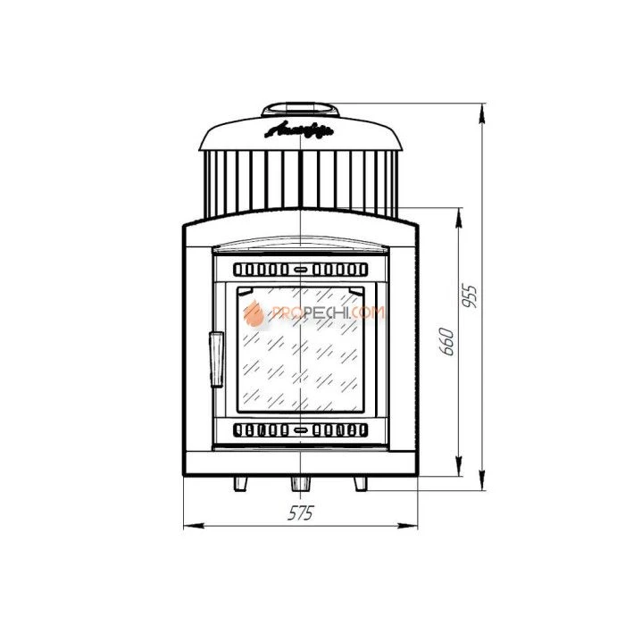 Чугунная печь для бани Атмосфера L ламели Окаменевшее дерево перенесенный рисунок