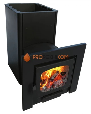 Печь банная Варвара Мини удлиненная топка, панорамная