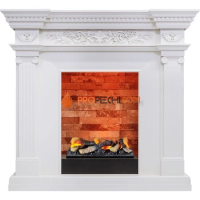 Каминокомплект Dimplex Amalfi - Белый дуб с очагом Cassette 400 LNH-INT (с дровами)