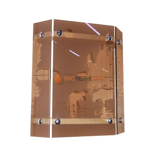 Абажур угловой Лоси в воде 3 стекла