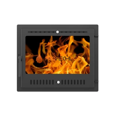 Дверка Везувий каминная Панорама (М) Антрацит