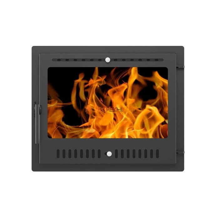 Дверка Везувий каминная Панорама (М) Антрацит