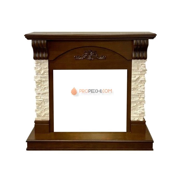 Каминокомплект Royal Flame Prague - Сланец бежевый / Темный дуб с очагом Jupiter FX New