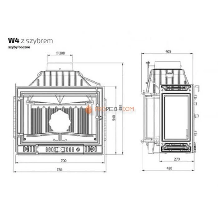 Каминная топка KAWMET W4 PB