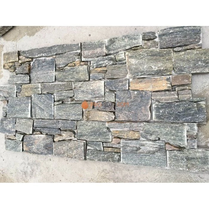 Панель из грубого камня Кварцит серо-зелёный (550х200мм) упак. (4шт/0,44м2)