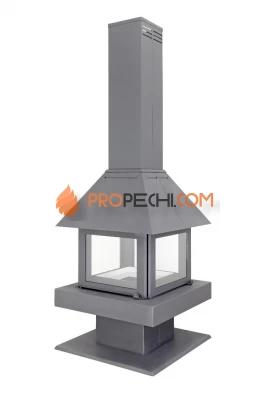 Камин ЭкоКамин Эклипс Островной 4D Графит