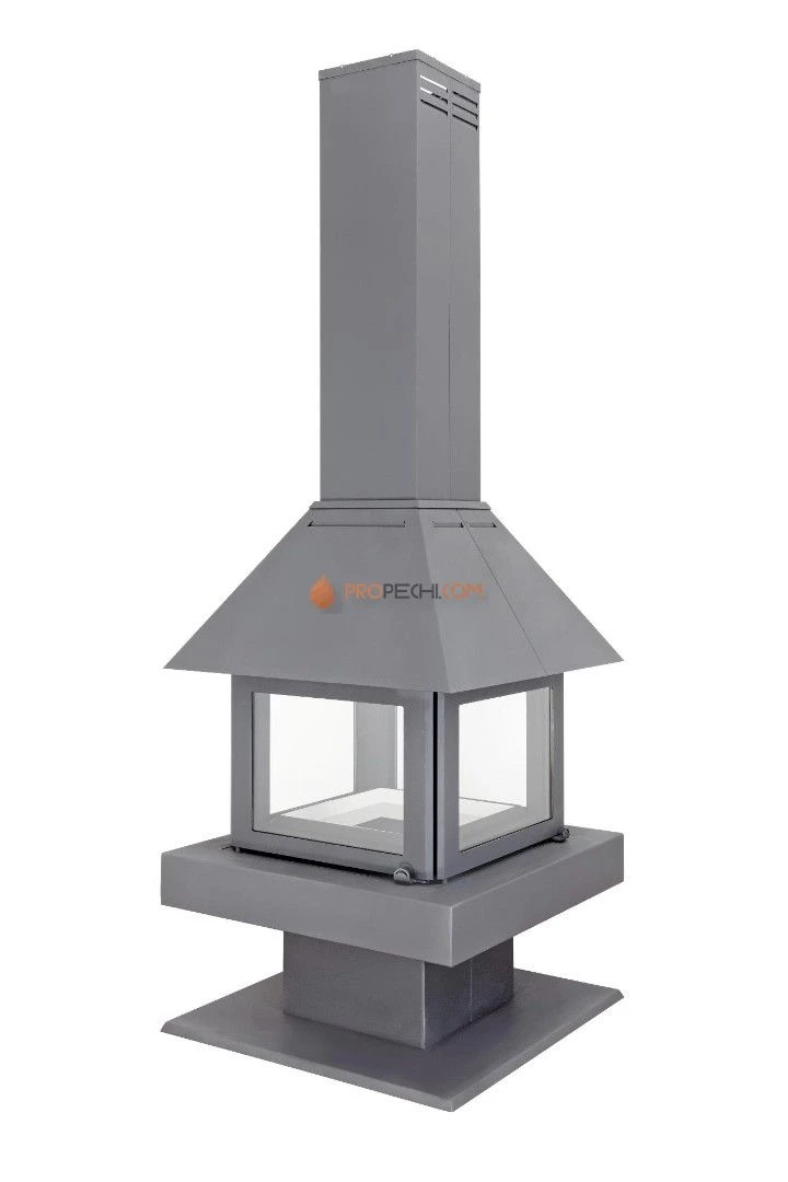 Камин ЭкоКамин Эклипс Островной 4D Графит