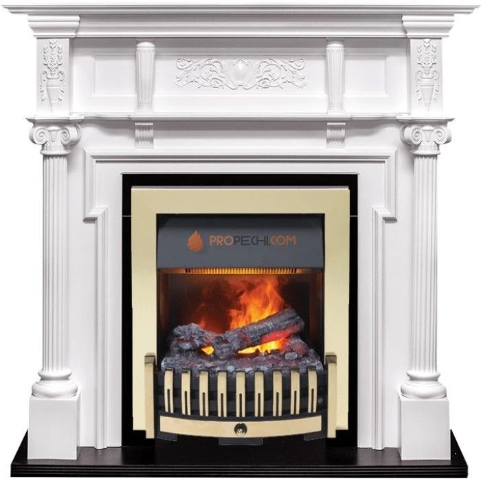 Каминокомплект Dimplex Oxford - Белый с очагом Danville Brass FB2