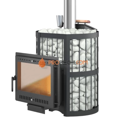 Печь для бани Этна 24 (Панорама) "М" Закрытая каменка Стандарт