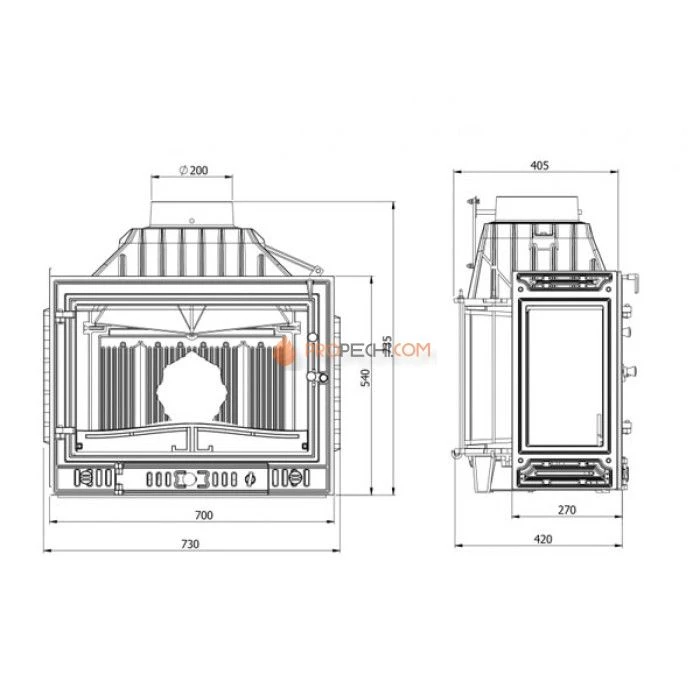Каминная топка KAWMET W4 LB