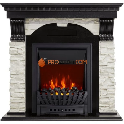Каминокомплект Royal Flame Dublin - Венге / Сланец белый с очагом Aspen Black