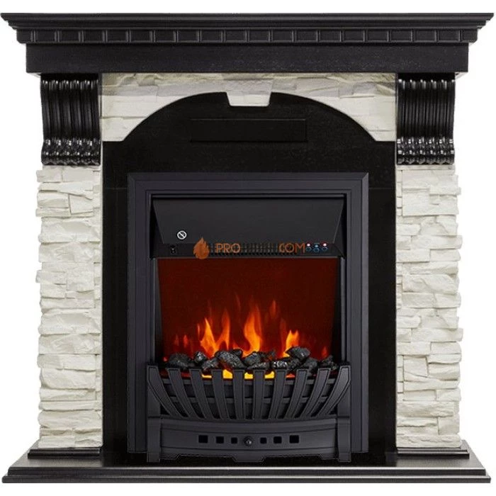 Каминокомплект Royal Flame Dublin - Венге / Сланец белый с очагом Aspen Black