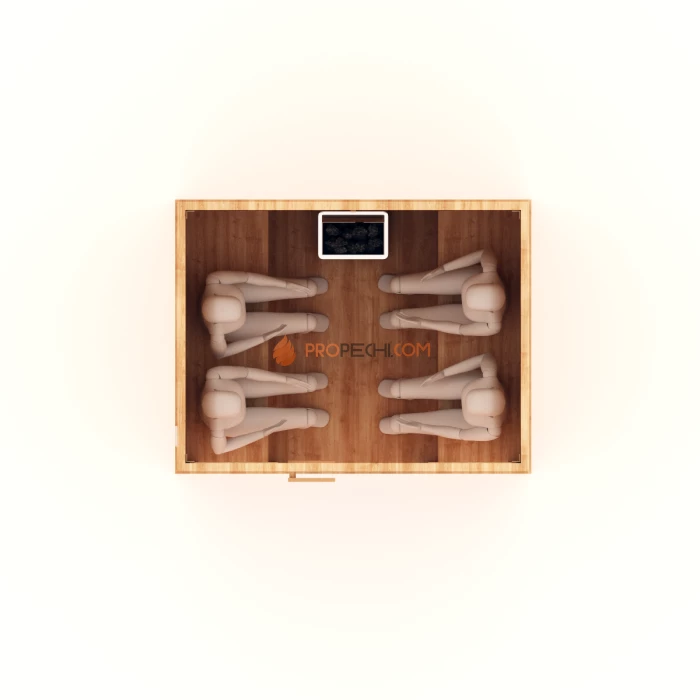 Финская сауна НКЗ 4-местная прямая 170x130x200 см, вход со стороны 170 см