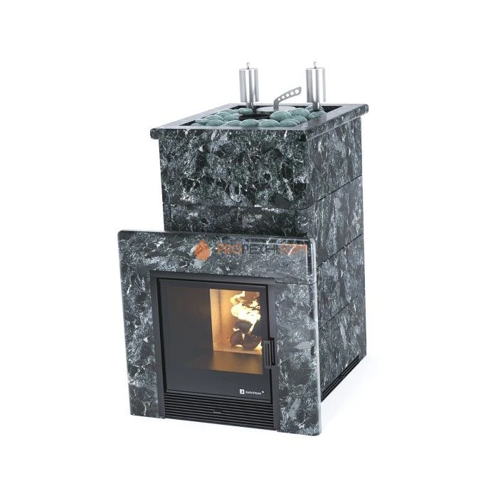Дровяная печь для бани ИзиСтим Сочи К в камне Пироксенит