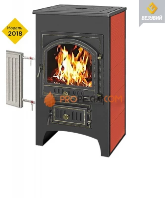 Печь-Камин ВЕЗУВИЙ ПК-01 (205) с плитой и т/о красн. 12 кВт...