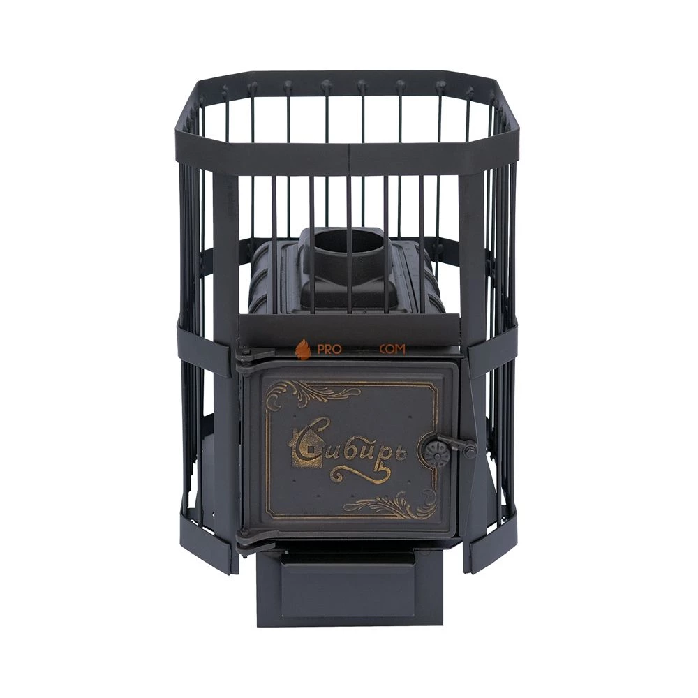 Чугунная банная печь "Сибирь-15" без выносного топочного канала