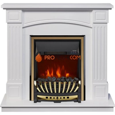 Каминокомплект Royal Flame Boston - Белый (Высота 925см) с очагом Aspen Gold
