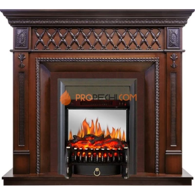 Каминокомплект Royal Flame Alexandria - махагон коричневый антик с очагом Fobos FX M Black