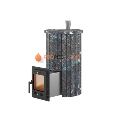 Дровяная печь для бани Эверест Steam Master 24 INOX Ламель Амфиболит, S-20