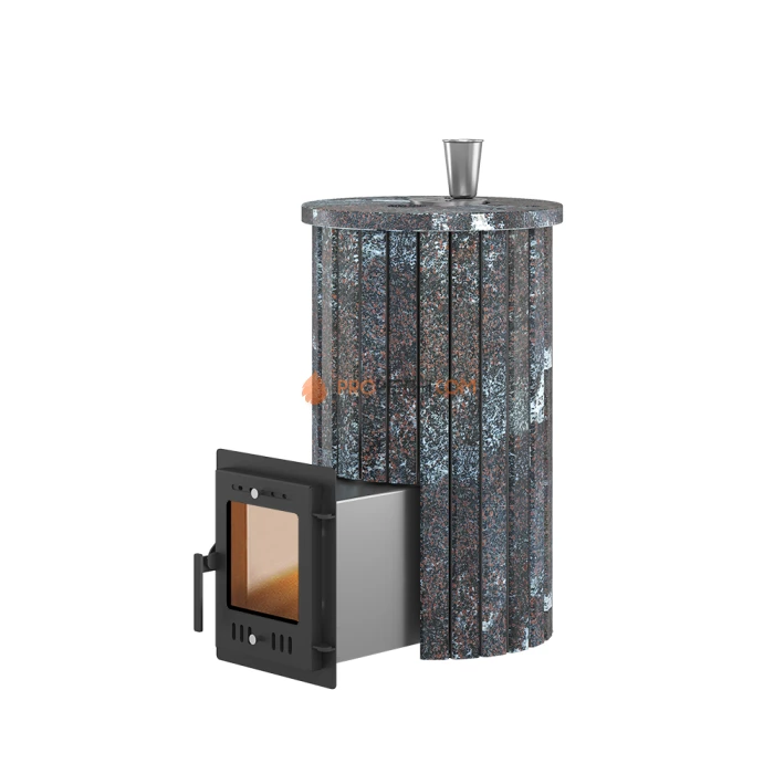 Дровяная печь для бани Эверест Steam Master 24 INOX Ламель Амфиболит, S-20