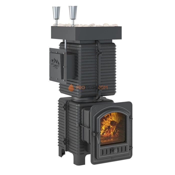 Чугунная печь для бани Эверест Легкий пар Профи Б/В