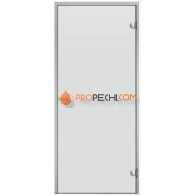 Дверь для хамама Harvia ALU 8х21 коробка серая, стекло прозрачное