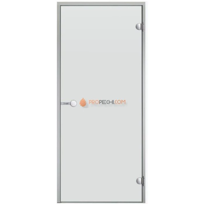 Дверь для хамама Harvia ALU 8х21 коробка серая, стекло прозрачное