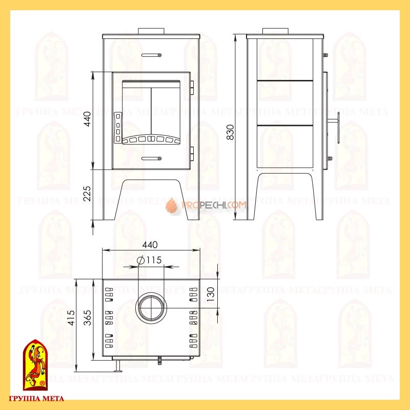 Печь-камин Мета Пехорка 6