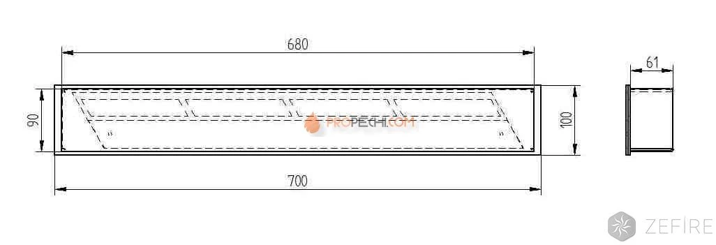 Прямоугольный контейнер Zefire 700