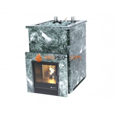 Дровяная печь для бани ИзиСтим Домна 45 К в камне Змеевик