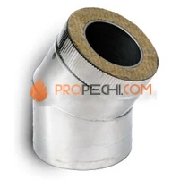 Отвод 30° DOTH D104 с изоляцией 50 мм, AISI 321/304 (Вулкан)