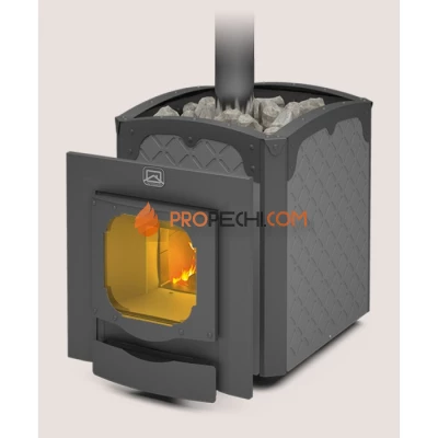 Дровяная печь для бани Теплодар Былина-24 Ч Панорама