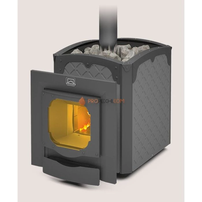 Дровяная печь для бани Теплодар Былина-24 Ч Панорама