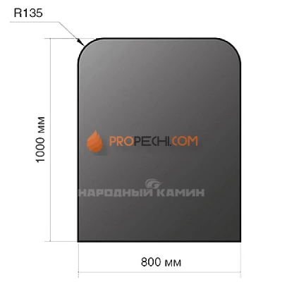 Везувий Лист напольный 1000х800х2 чёрный